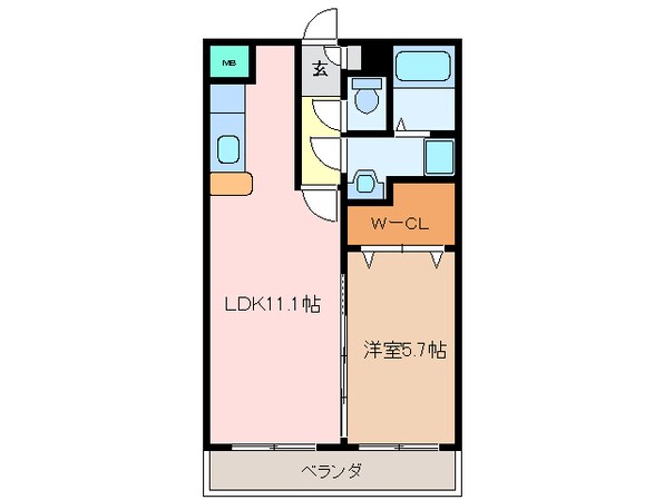 リバーサイドⅠの物件間取画像